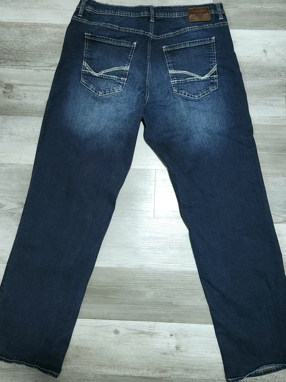 Reclaim Dark Blue Fade Wash Straight Leg Denim Jeans Mens Size 40L - Picture 7 of 15